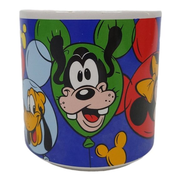 Vintage Disney Mickey Minnie Mouse Coffee Cup 10 Oz Mug Pluto Goofy Donald - Picture 3 of 11